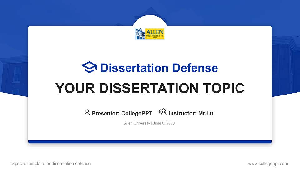 Allen University Graduation Thesis Defense PPT Template16:9 ratio PPT effect preview image