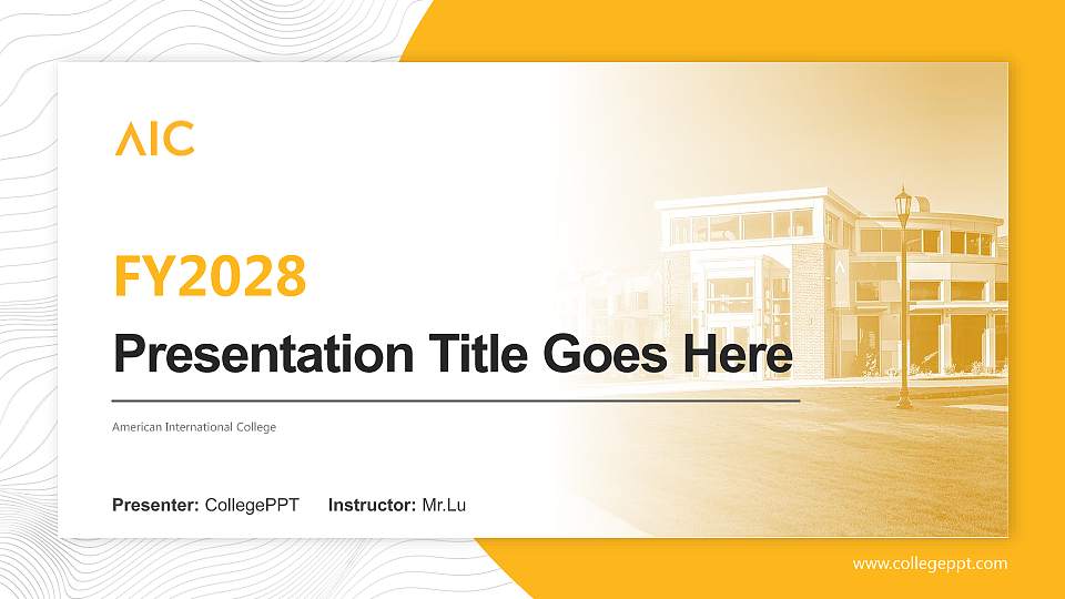 American International College Academic Presentation/Research Findings Report PPT Template16:9 ratio PPT effect preview image