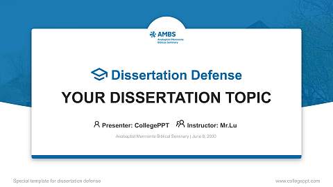 Anabaptist Mennonite Biblical Seminary Graduation Thesis Defense PPT Template