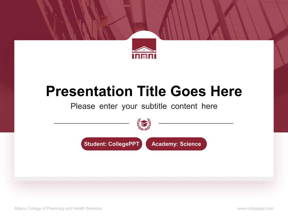 Albany College of Pharmacy and Health Sciences National Scholarship Defense PPT Template4:3 ratio PPT effect preview image4