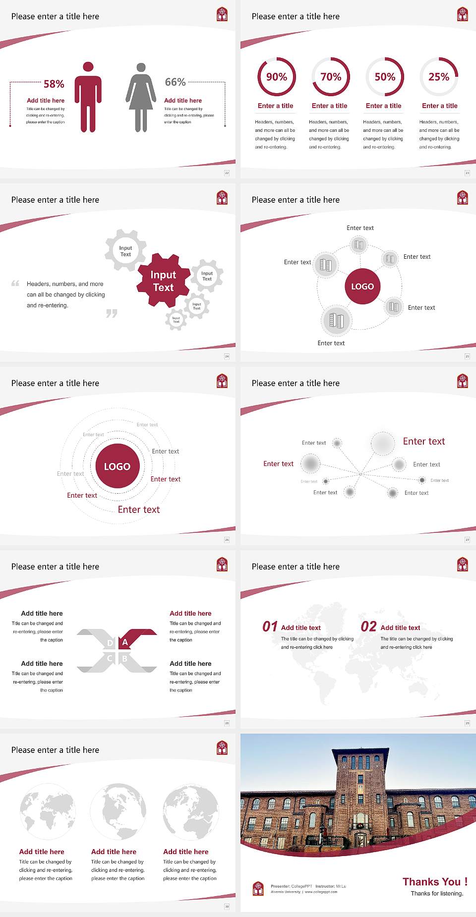 Alvernia University Course/Courseware Creation PPT Template4:3 ratio PPT effect preview image4