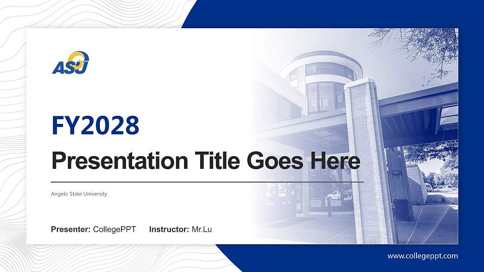 Angelo State University Academic Presentation/Research Findings Report PPT Template16:9 ratio PPT effect preview image