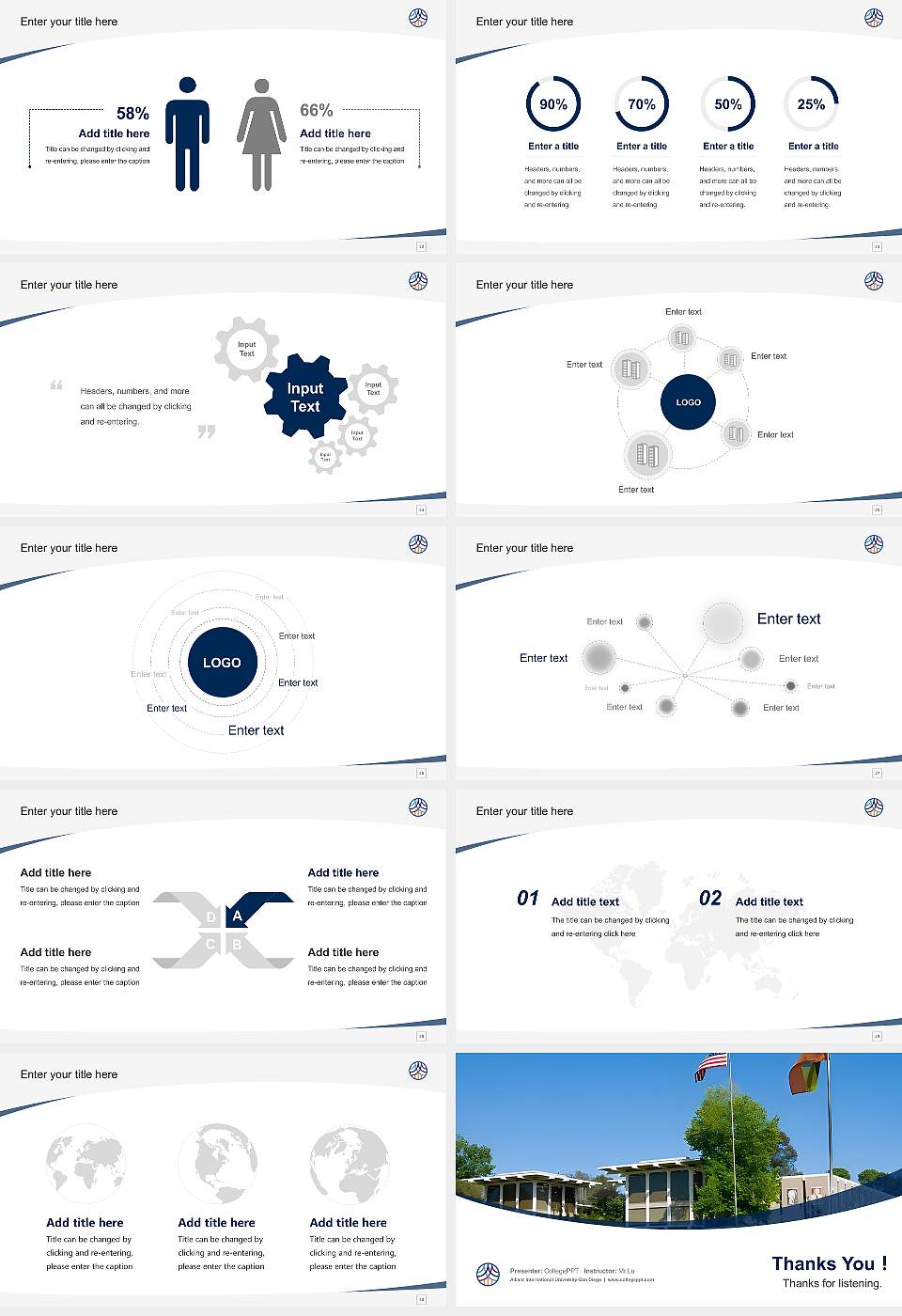 Alliant International University-San Diego Course/Courseware Creation PPT Template16:9 ratio PPT effect preview image4