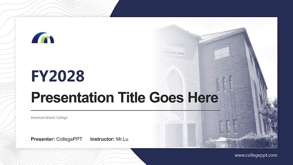American Islamic College Academic Presentation/Research Findings Report PPT Template16:9 ratio PPT effect preview image