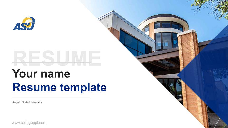 Angelo State University Resume PPT Template16:9 ratio PPT effect preview image