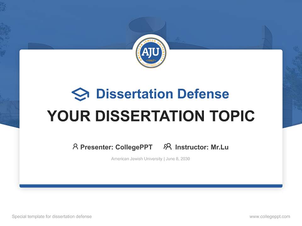 American Jewish University Graduation Thesis Defense PPT Template4:3 ratio PPT effect preview image7