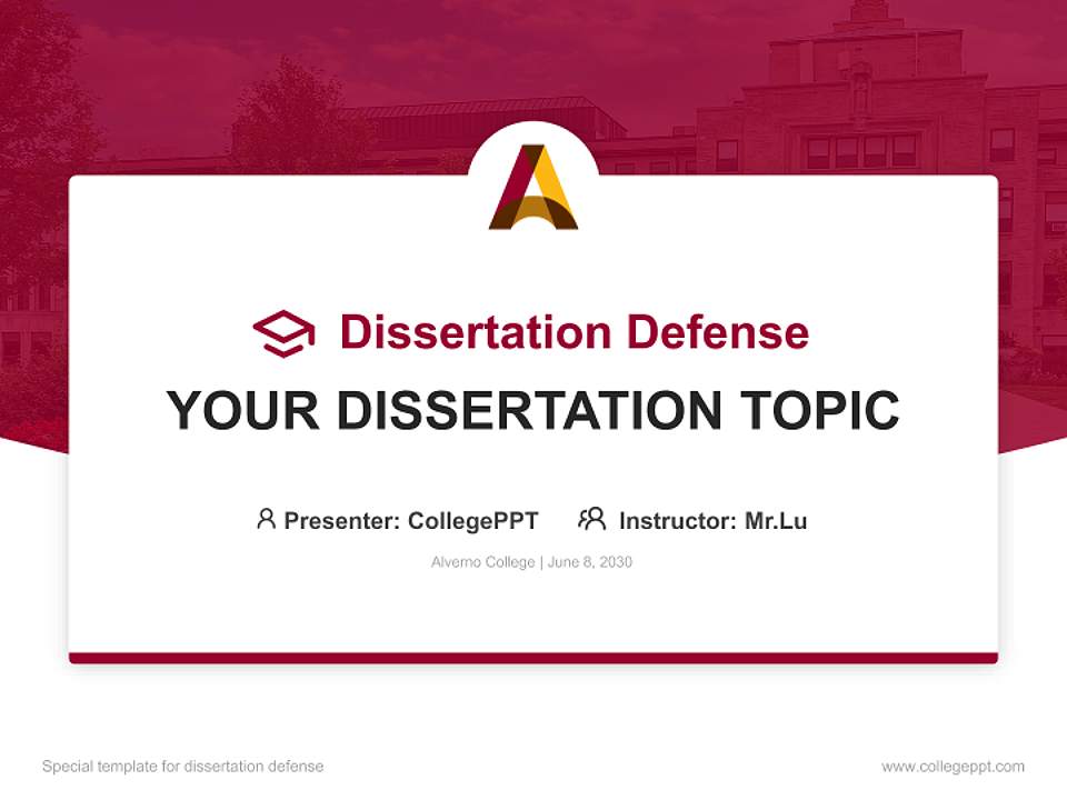Alverno College Graduation Thesis Defense PPT Template4:3 ratio PPT effect preview image7