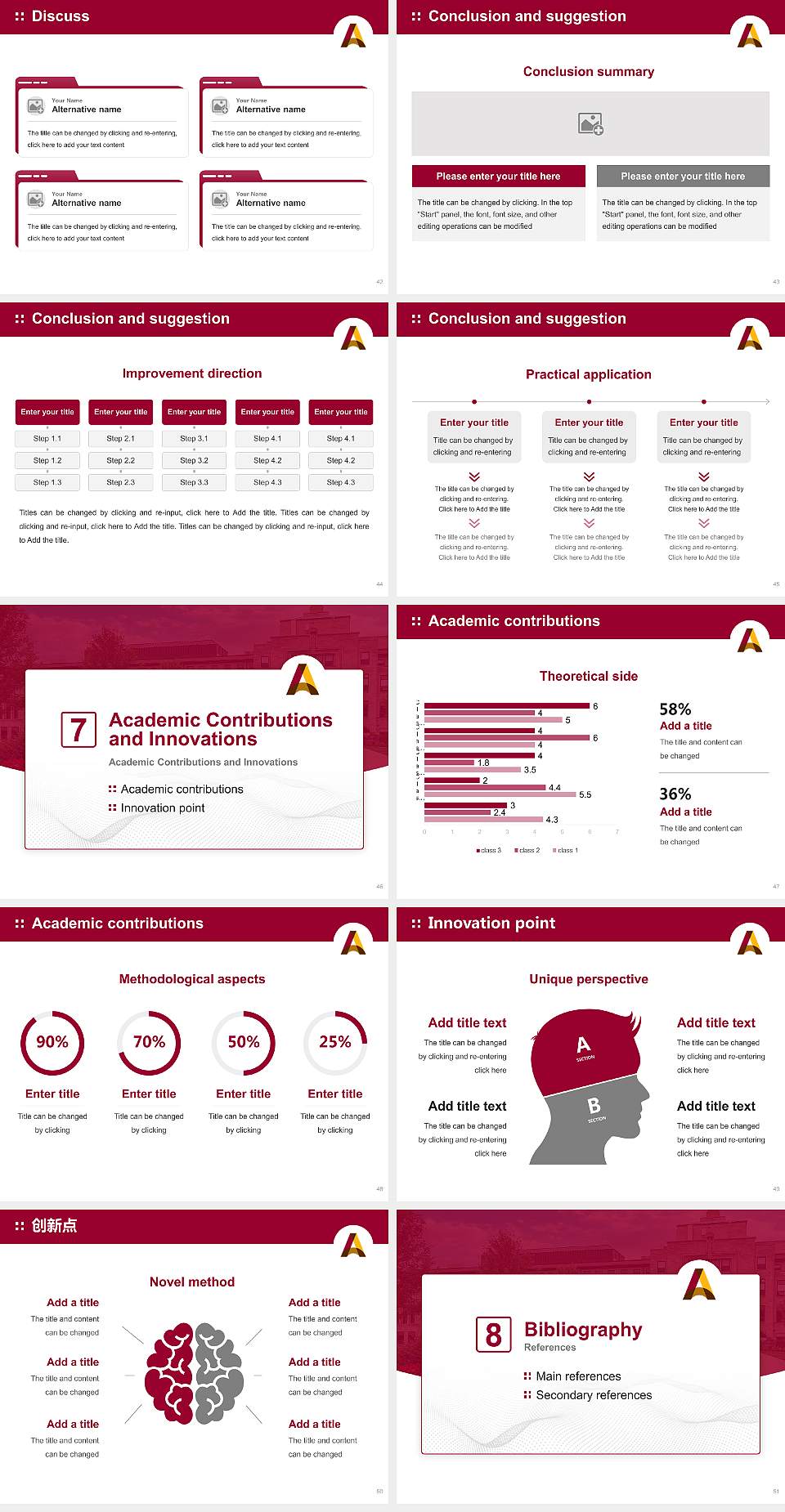 Alverno College Graduation Thesis Defense PPT Template4:3 ratio PPT effect preview image6