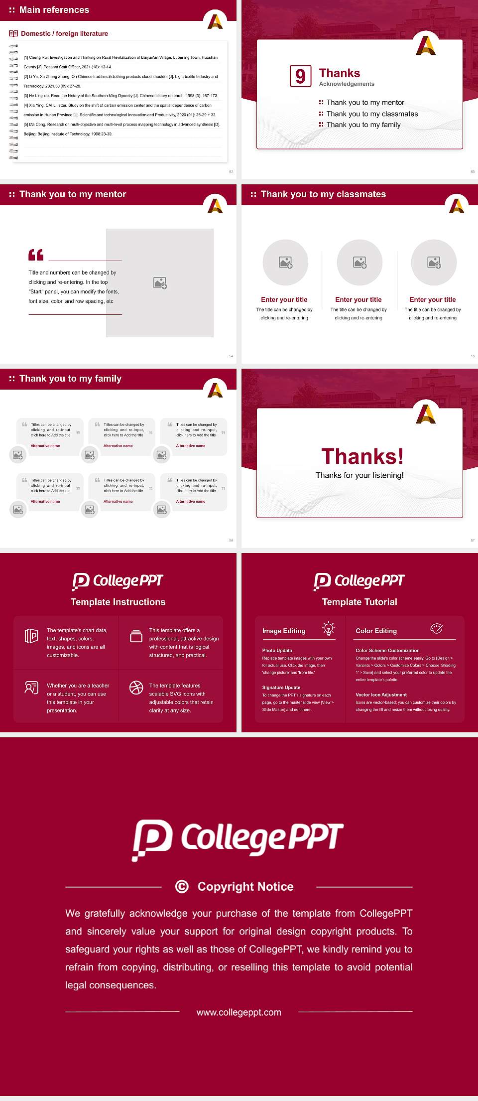 Alverno College Graduation Thesis Defense PPT Template4:3 ratio PPT effect preview image7