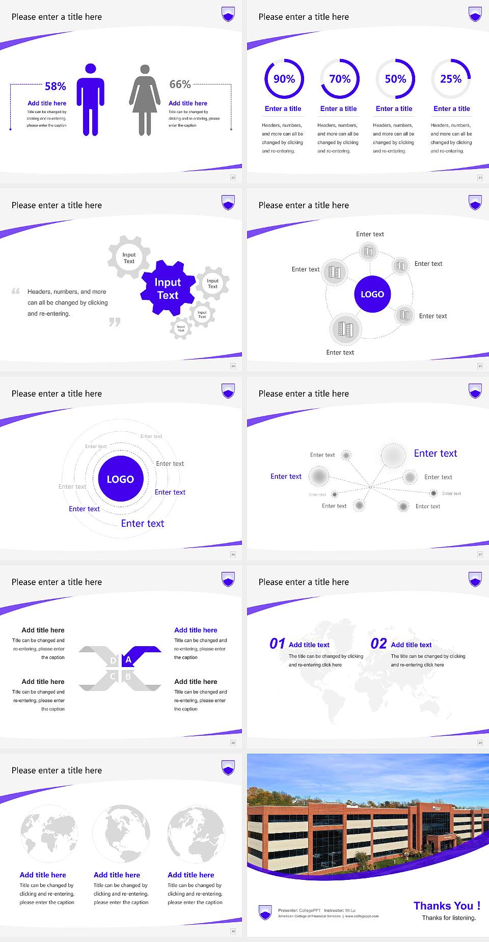 American College of Financial Services Course/Courseware Creation PPT Template4:3 ratio PPT effect preview image4