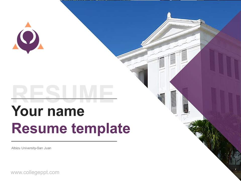 Albizu University-San Juan Resume PPT Template4:3 ratio PPT effect preview image5