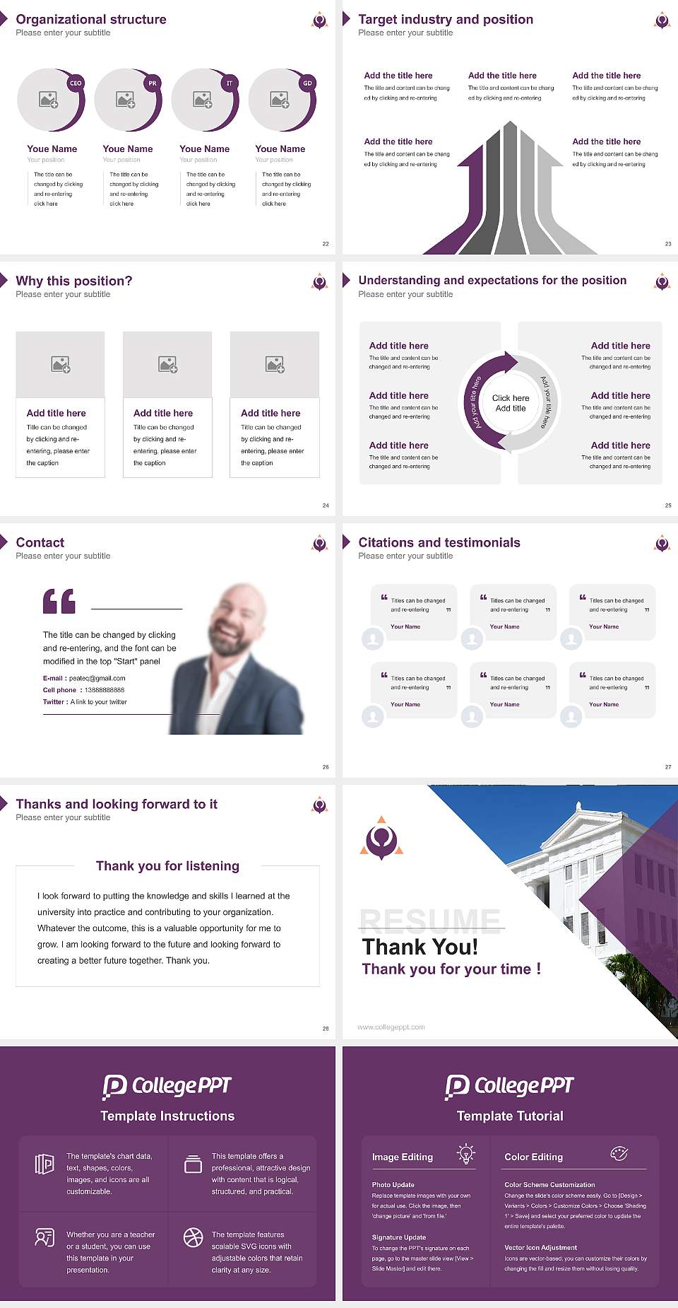 Albizu University-San Juan Resume PPT Template4:3 ratio PPT effect preview image4