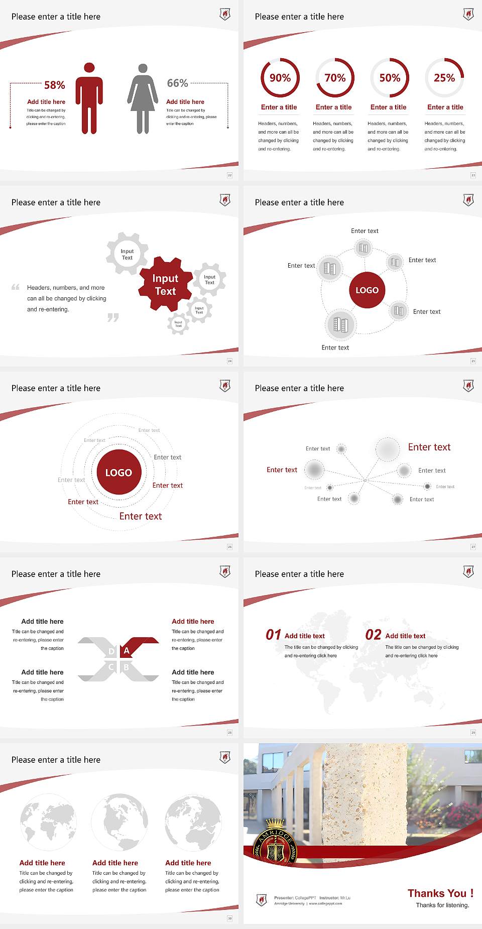 Amridge University Course/Courseware Creation PPT Template4:3 ratio PPT effect preview image4