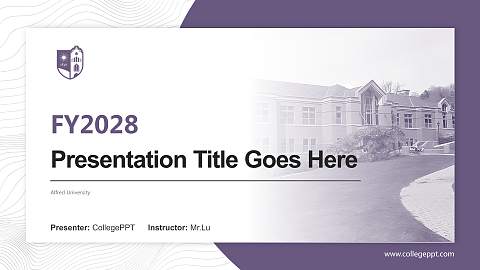 Alfred University Academic Presentation/Research Findings Report PPT Template