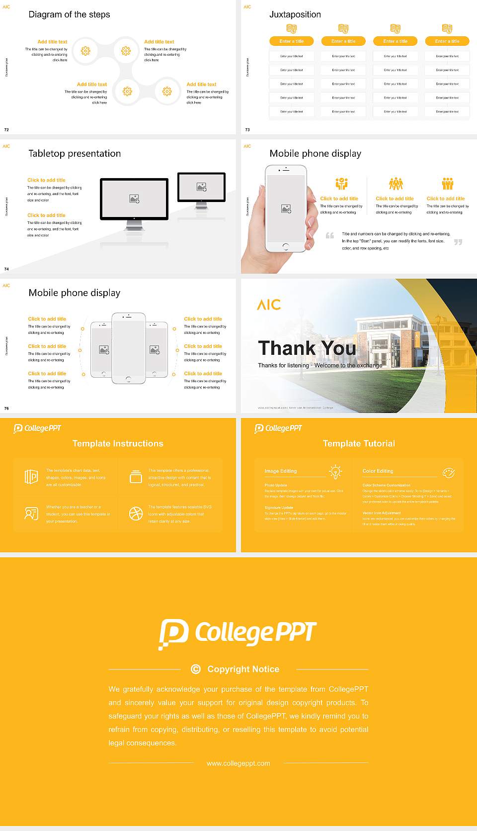 American International College Competition/Entrepreneurship Contest PPT Template16:9 ratio PPT effect preview image9