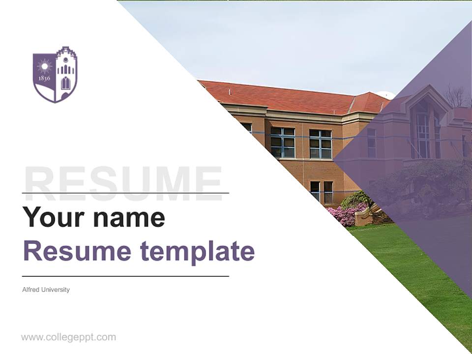 Alfred University Resume PPT Template4:3 ratio PPT effect preview image5