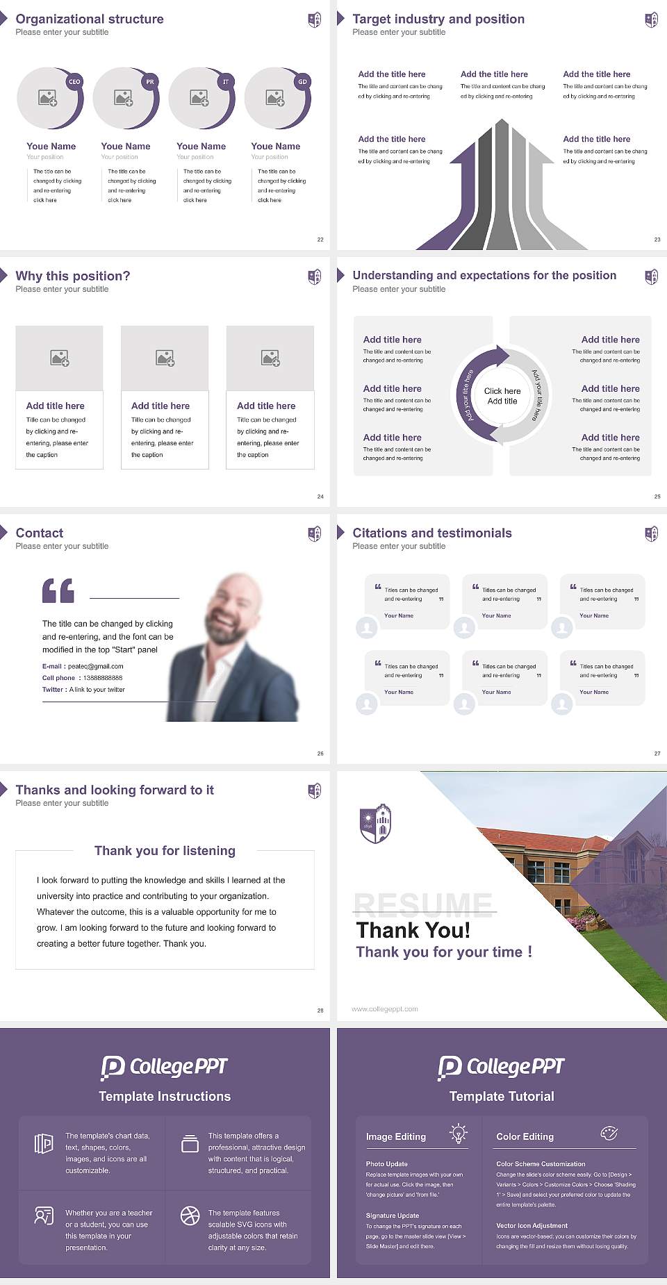 Alfred University Resume PPT Template4:3 ratio PPT effect preview image4
