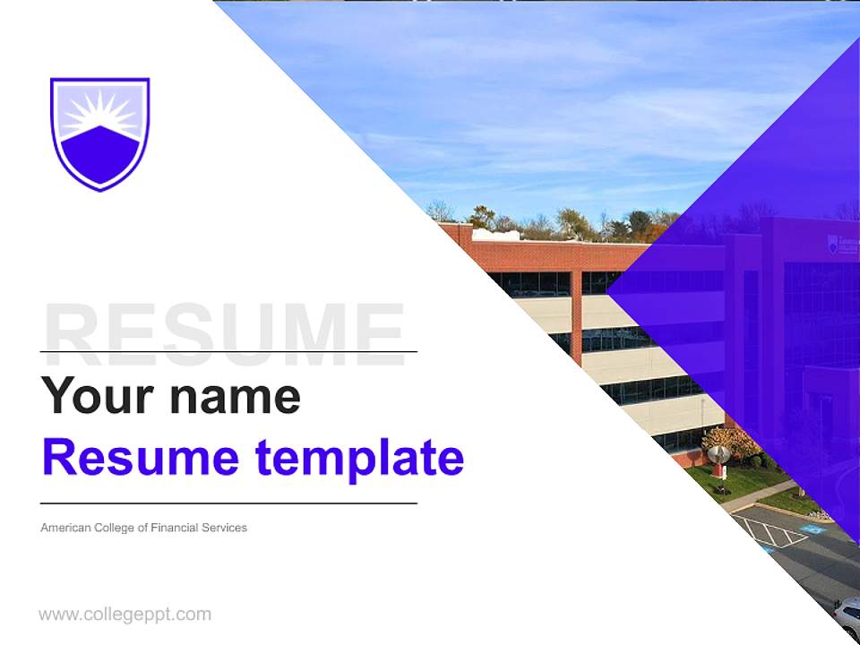 American College of Financial Services Resume PPT Template4:3 ratio PPT effect preview image5