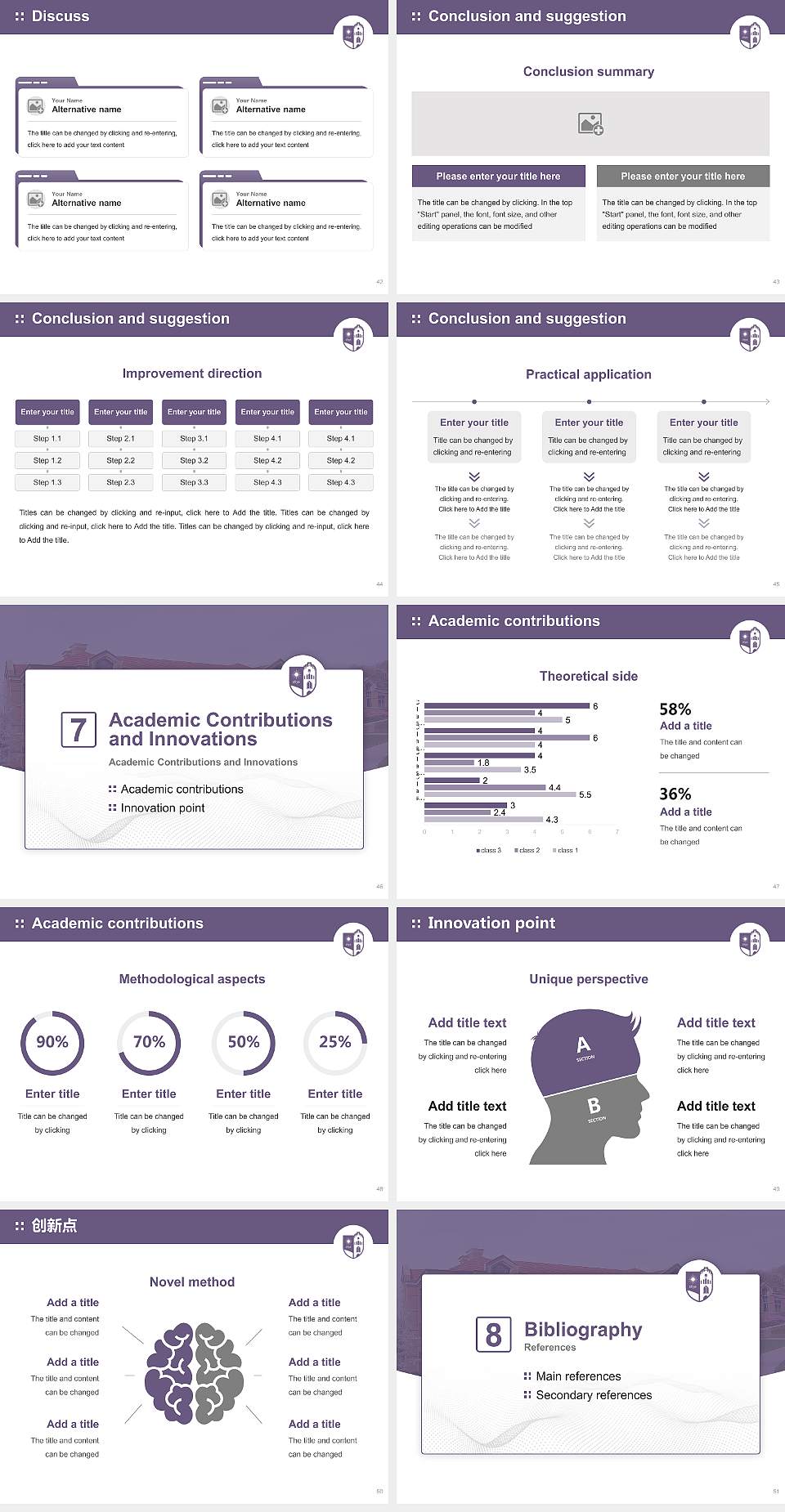 Alfred University Graduation Thesis Defense PPT Template4:3 ratio PPT effect preview image6