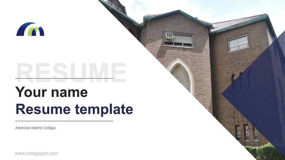 American Islamic College Resume PPT Template16:9 ratio PPT effect preview image1