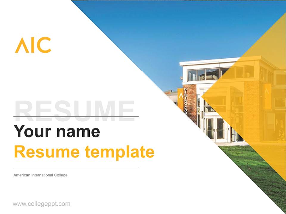 American International College Resume PPT Template4:3 ratio PPT effect preview image5