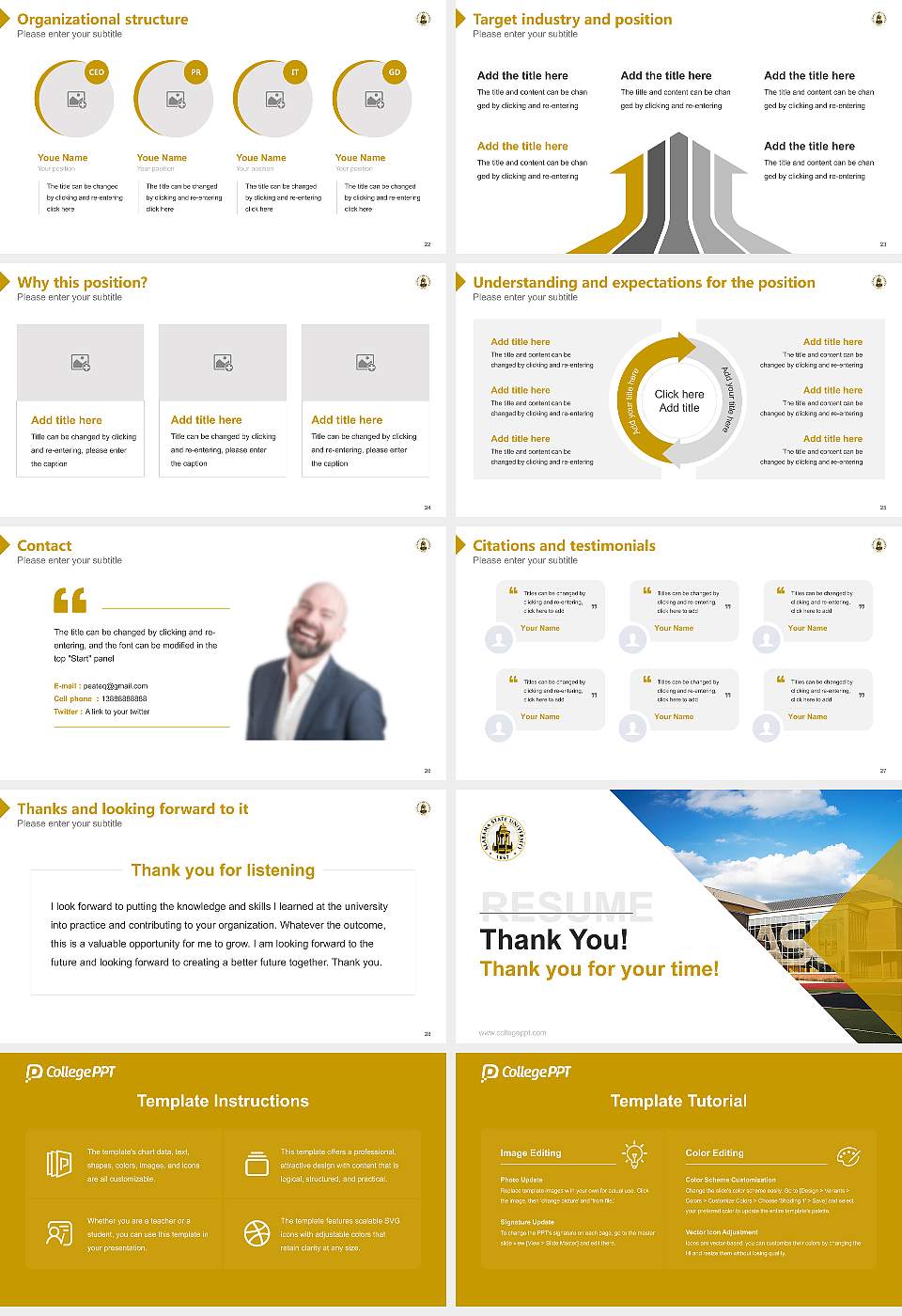 Alabama State University Resume PPT Template16:9 ratio PPT effect preview image4