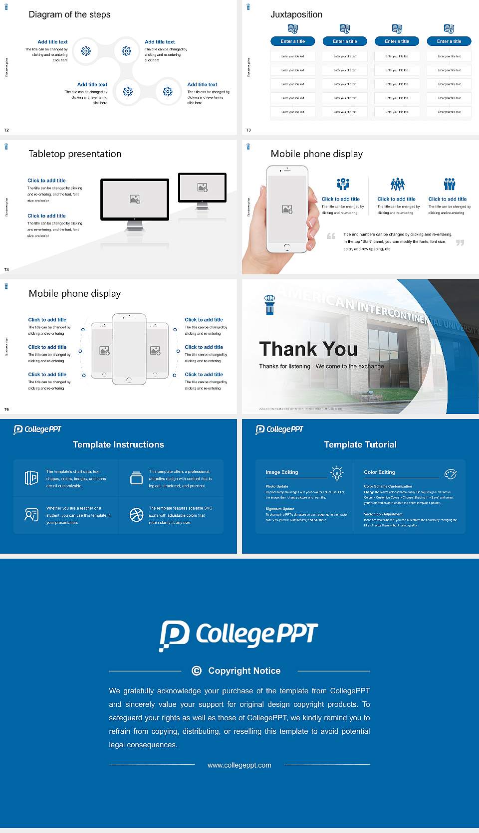 American Intercontinental University Competition/Entrepreneurship Contest PPT Template16:9 ratio PPT effect preview image9