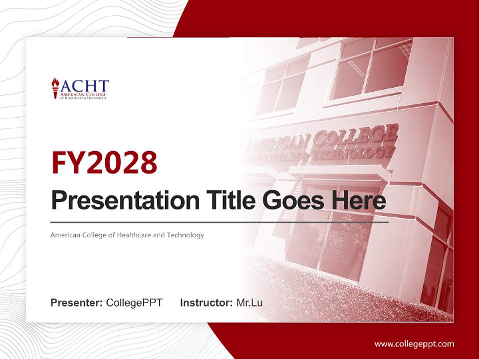 American College of Healthcare and Technology Academic Presentation/Research Findings Report PPT Template4:3 ratio PPT effect preview image5