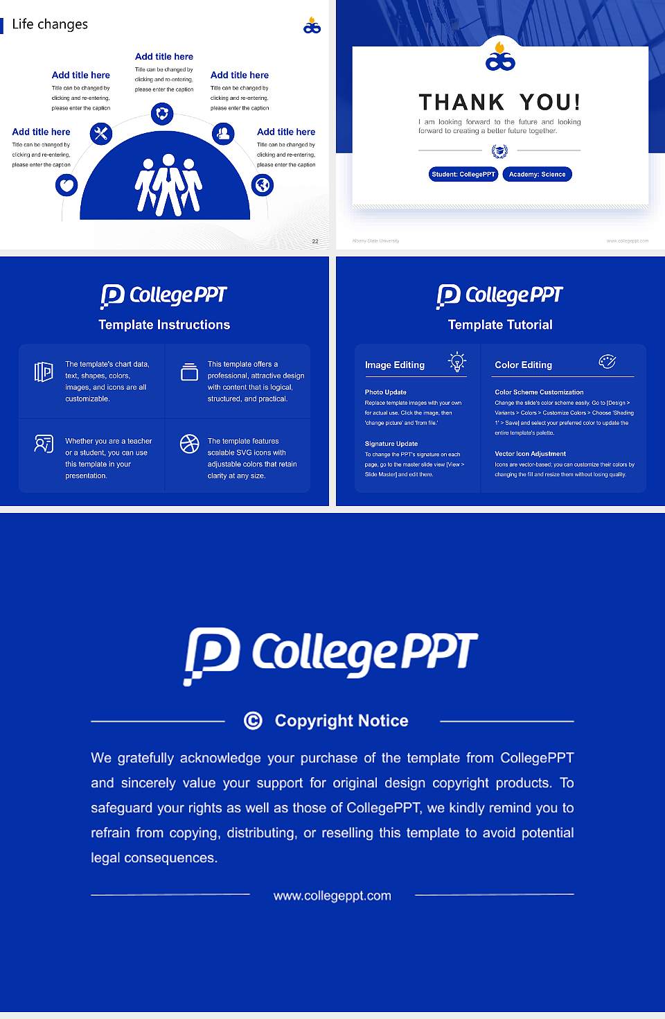 Albany State University National Scholarship Defense PPT Template4:3 ratio PPT effect preview image4