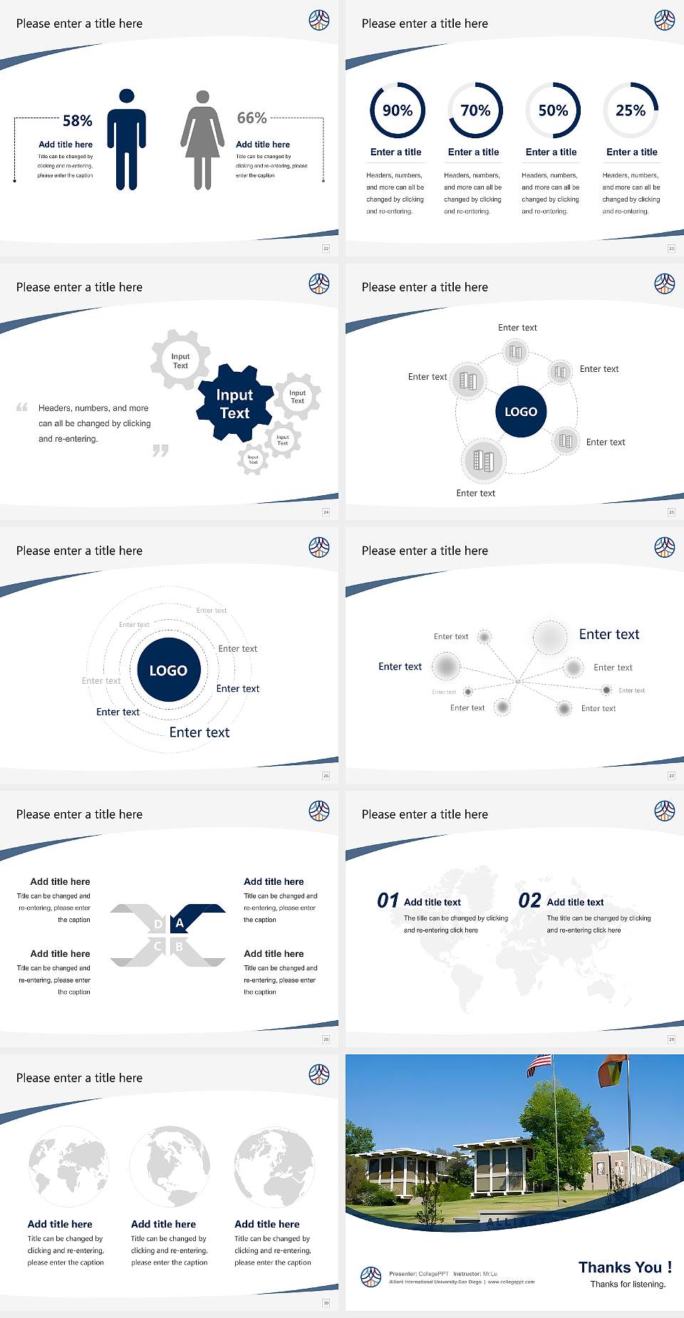Alliant International University-San Diego Course/Courseware Creation PPT Template4:3 ratio PPT effect preview image4