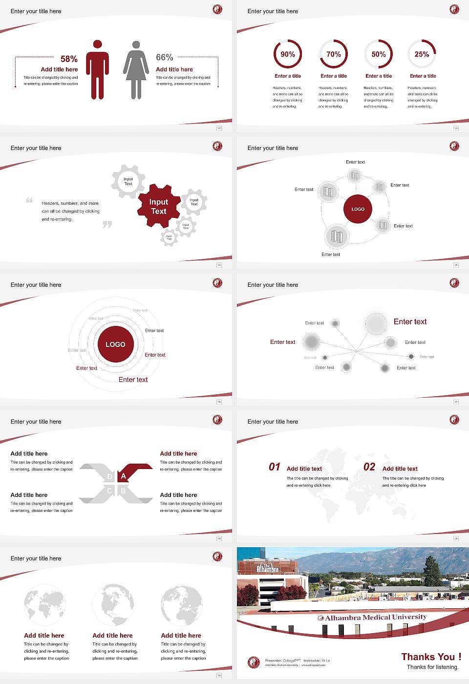 Alhambra Medical University Course/Courseware Creation PPT Template16:9 ratio PPT effect preview image4