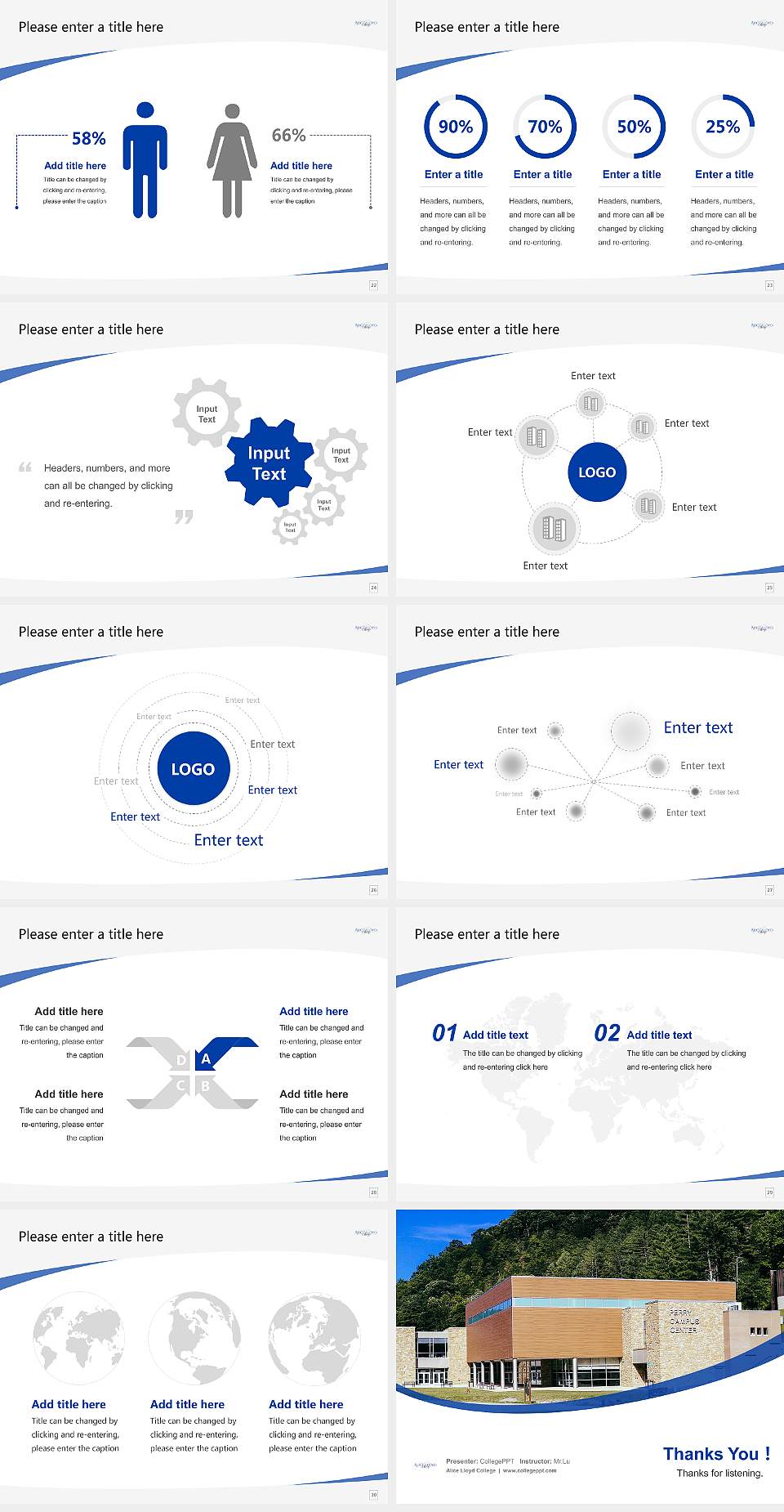 Alice Lloyd College Course/Courseware Creation PPT Template4:3 ratio PPT effect preview image4