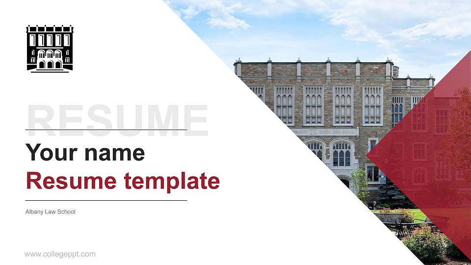 Albany Law School Resume PPT Template16:9 ratio PPT effect preview image
