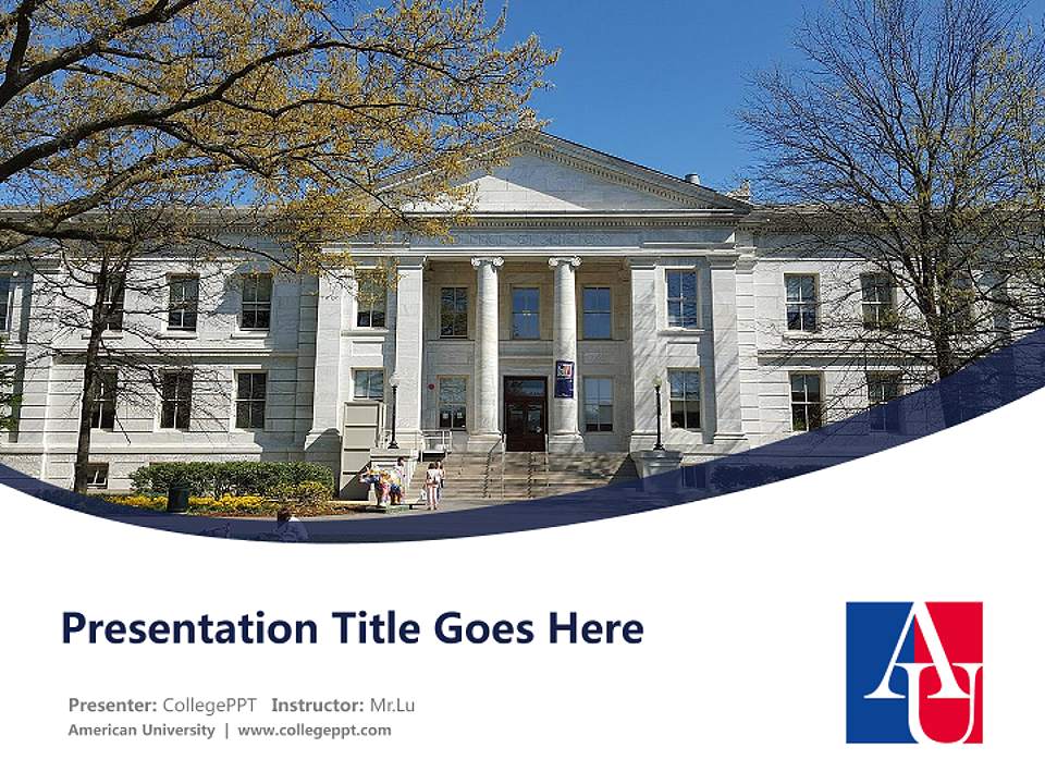American University Course/Courseware Creation PPT Template4:3 ratio PPT effect preview image5