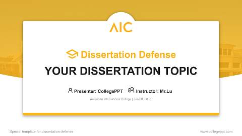 American International College Graduation Thesis Defense PPT Template