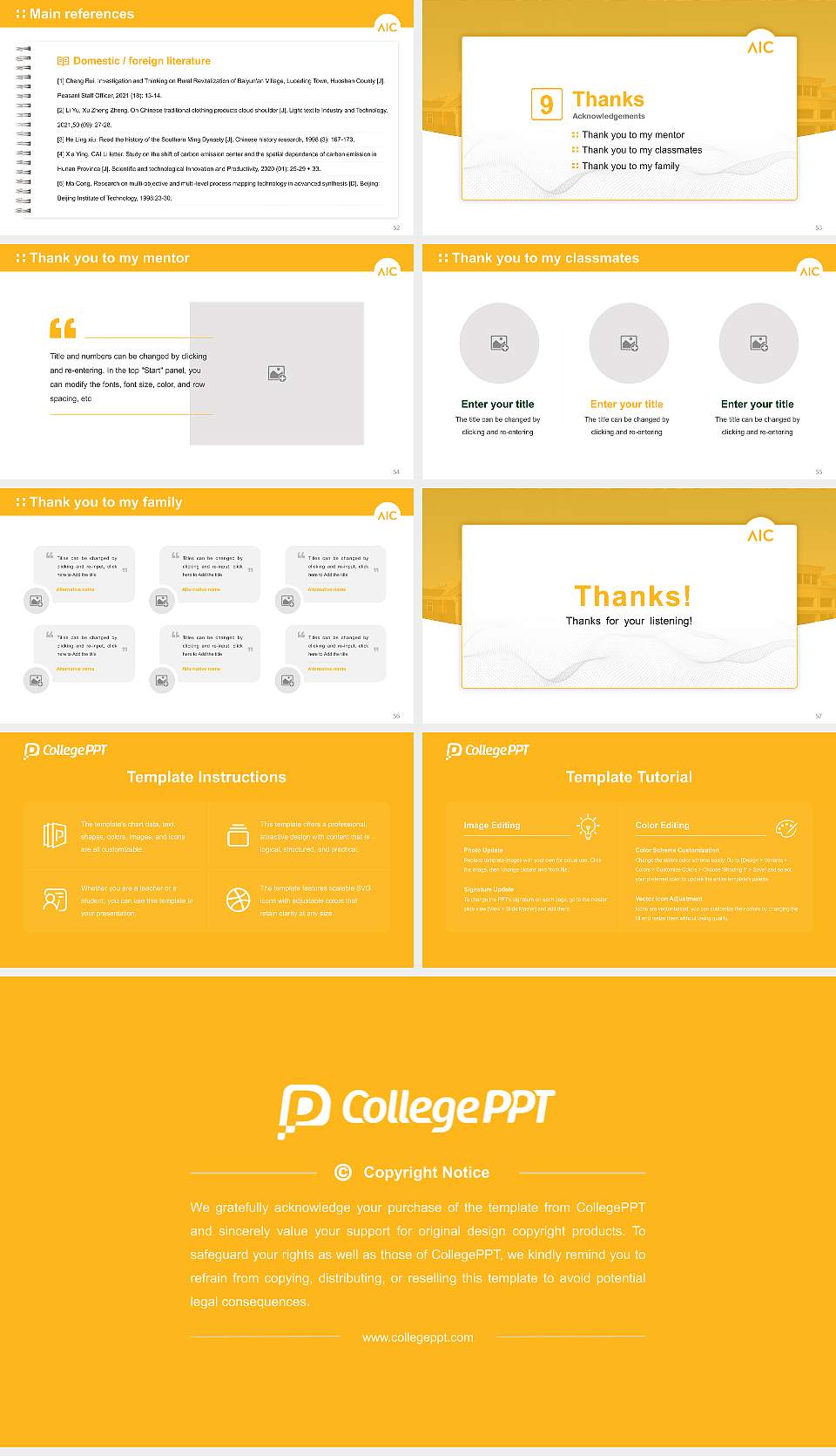 American International College Graduation Thesis Defense PPT Template16:9 ratio PPT effect preview image7