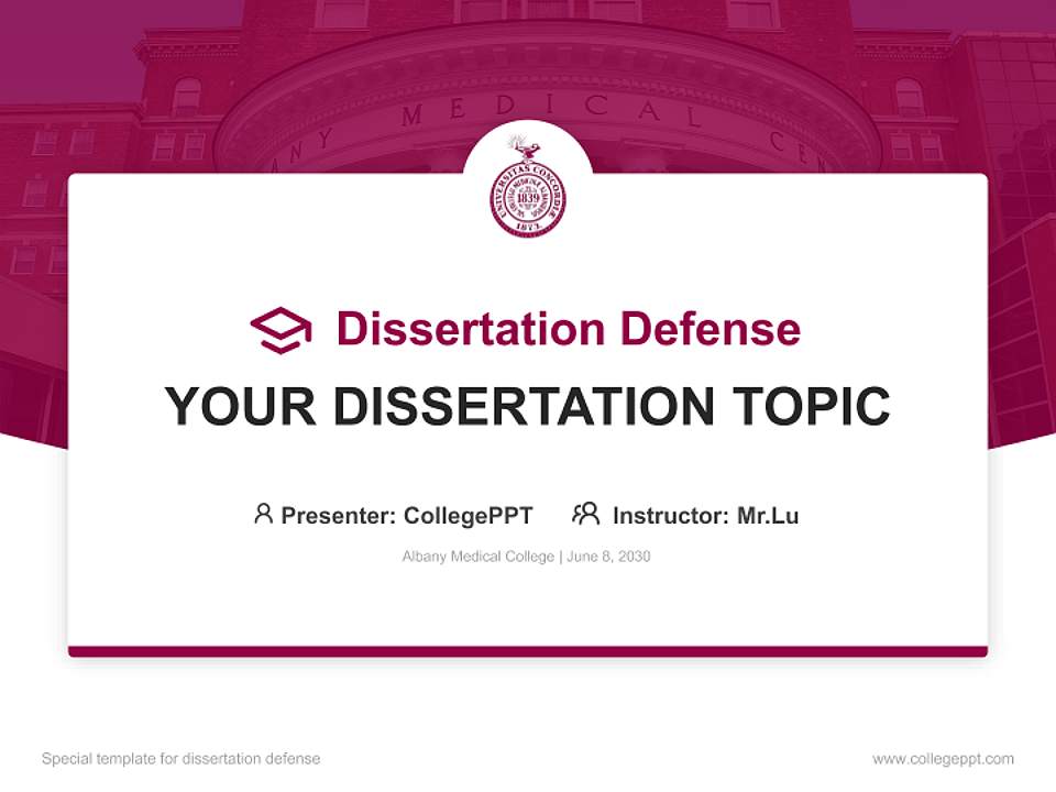 Albany Medical College Graduation Thesis Defense PPT Template4:3 ratio PPT effect preview image7