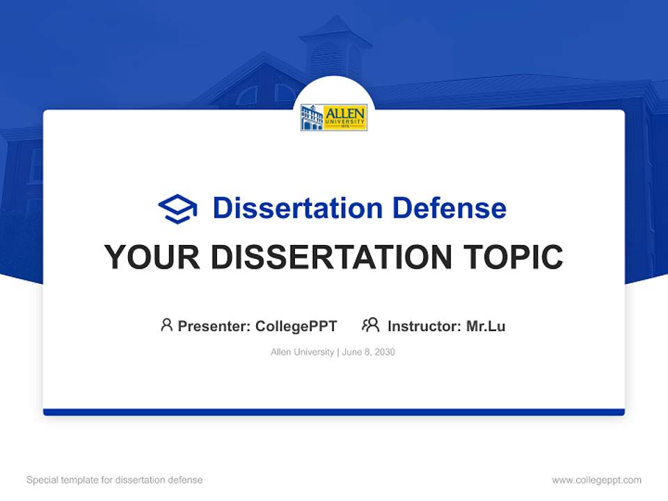 Allen University Graduation Thesis Defense PPT Template4:3 ratio PPT effect preview image7