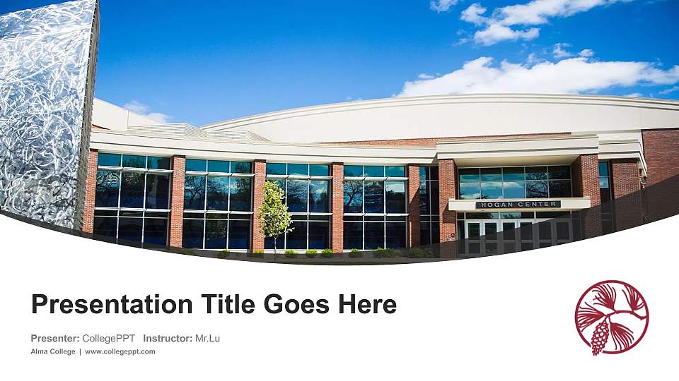 Alma College Course/Courseware Creation PPT Template16:9 ratio PPT effect preview image