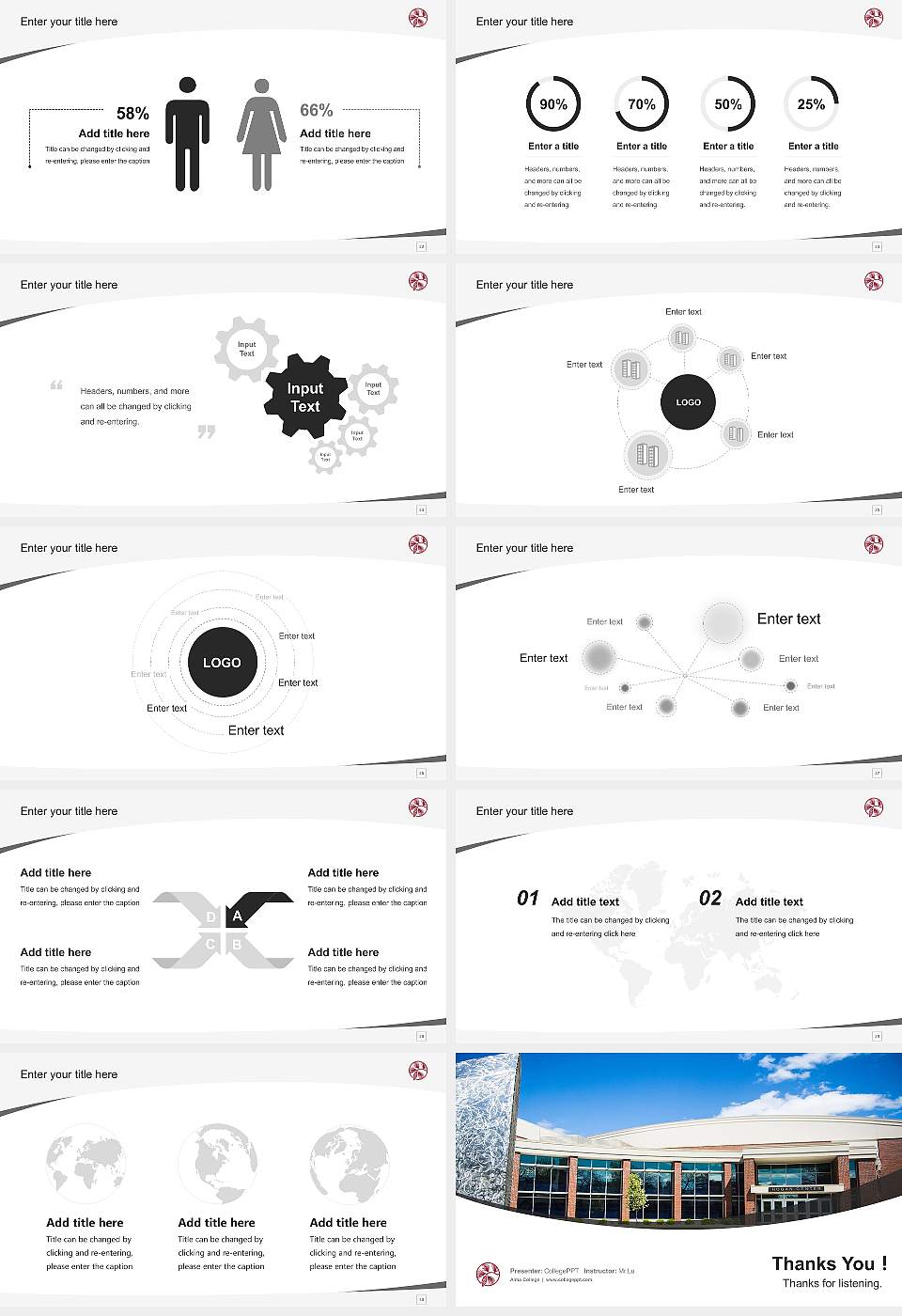 Alma College Course/Courseware Creation PPT Template16:9 ratio PPT effect preview image4