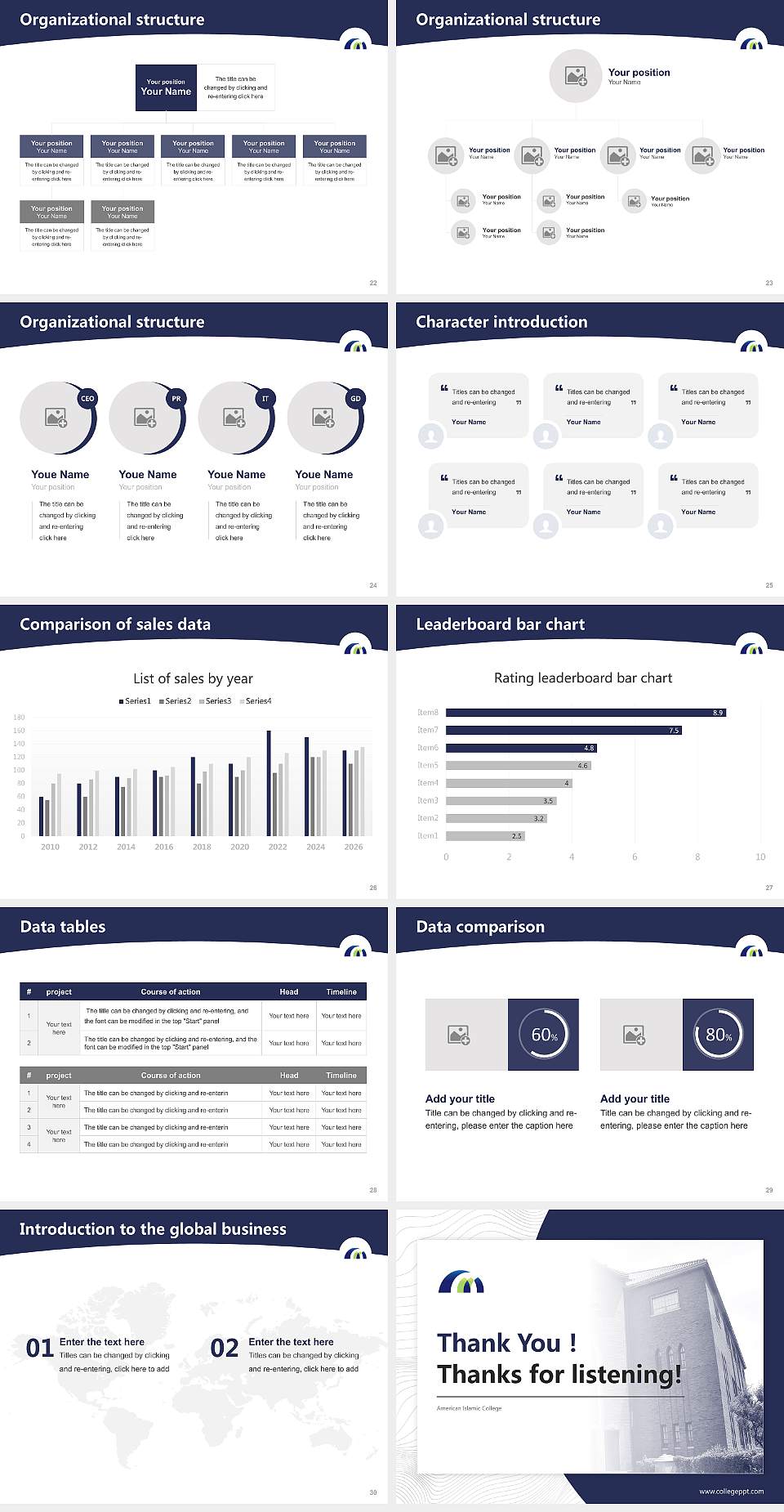 American Islamic College Academic Presentation/Research Findings Report PPT Template4:3 ratio PPT effect preview image4