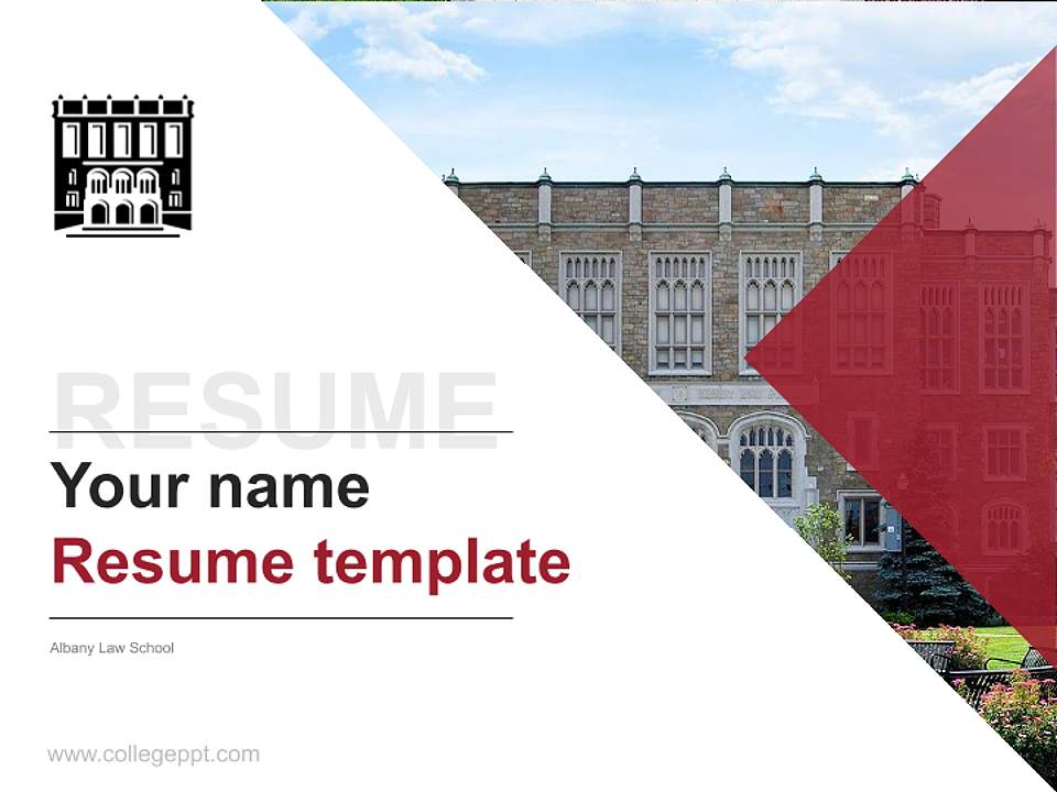Albany Law School Resume PPT Template4:3 ratio PPT effect preview image5