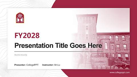 Alvernia University Academic Presentation/Research Findings Report PPT Template