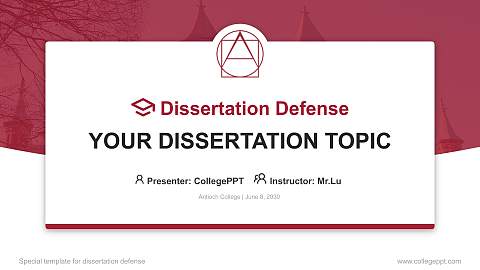 Antioch College Graduation Thesis Defense PPT Template