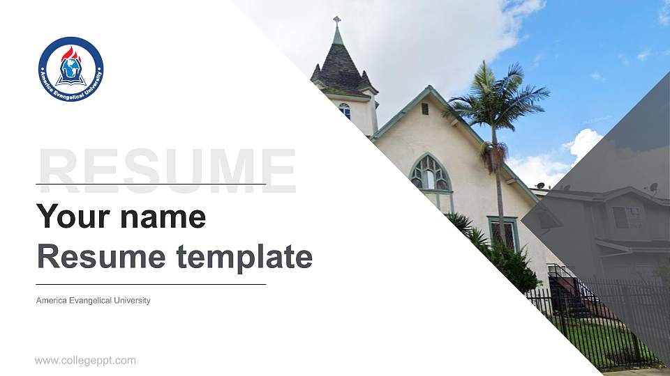 America Evangelical University Resume PPT Template16:9 ratio PPT effect preview image