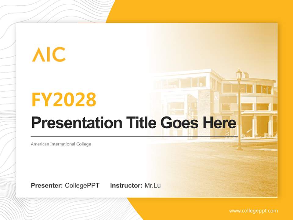 American International College Academic Presentation/Research Findings Report PPT Template4:3 ratio PPT effect preview image5