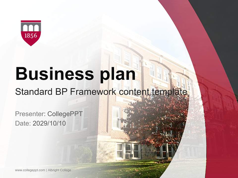 Albright College Competition/Entrepreneurship Contest PPT Template4:3 ratio PPT effect preview image9