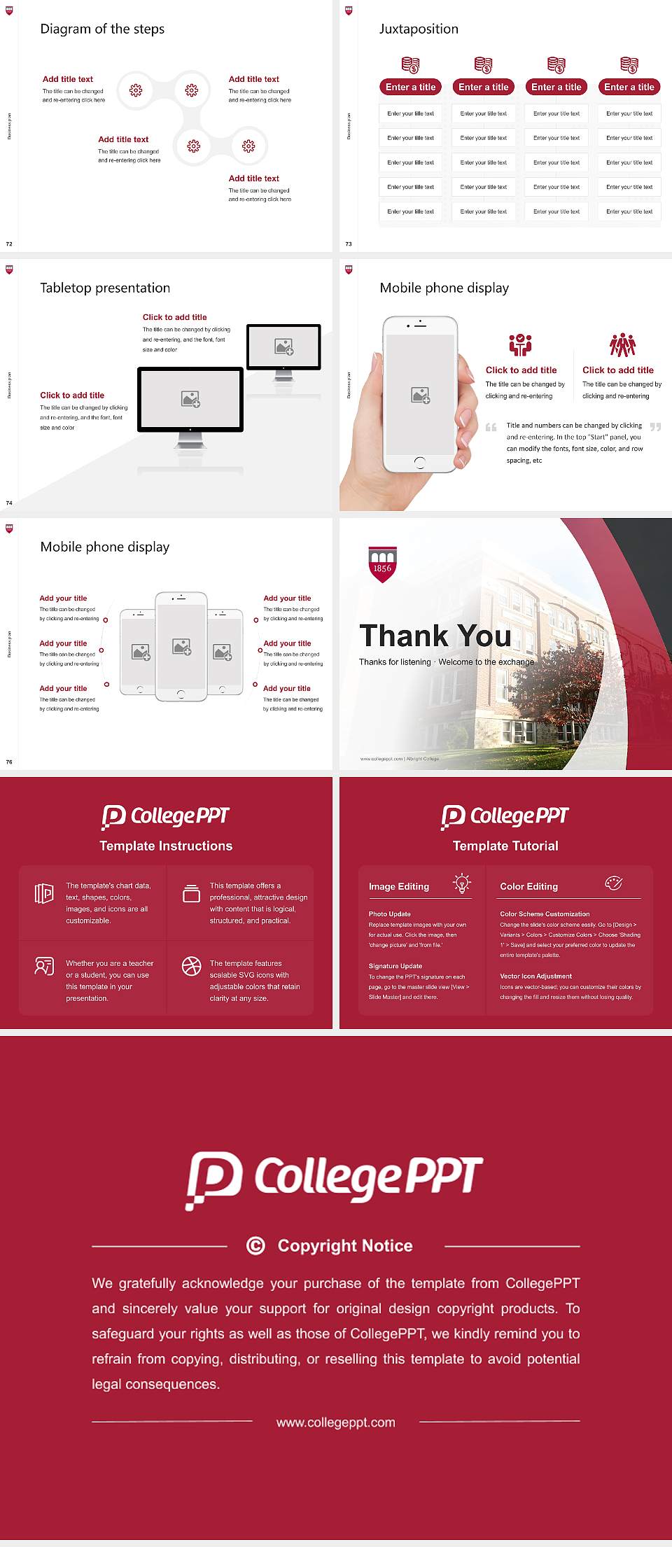 Albright College Competition/Entrepreneurship Contest PPT Template4:3 ratio PPT effect preview image9