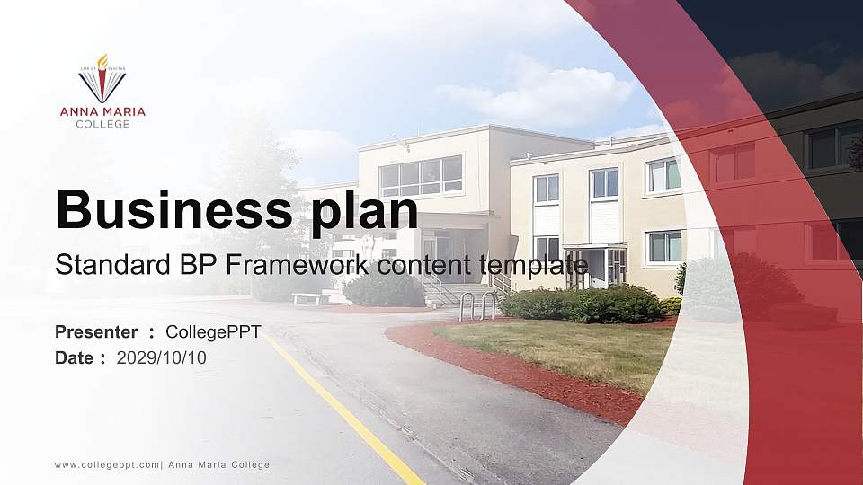 Anna Maria College Competition/Entrepreneurship Contest PPT Template16:9 ratio PPT effect preview image