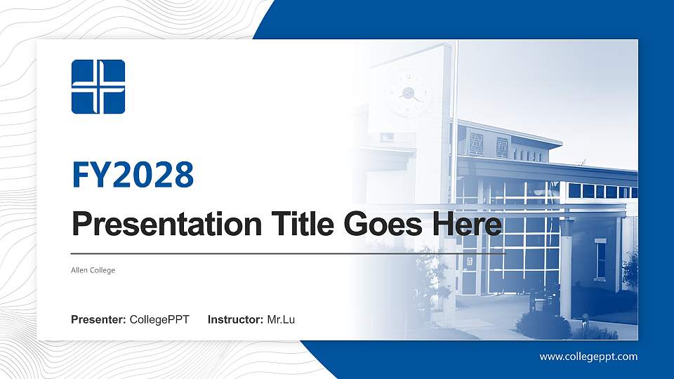 Allen College Academic Presentation/Research Findings Report PPT Template16:9 ratio PPT effect preview image